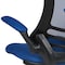 Flash Furniture Kelista Mid-Back Blue Mesh Ergonomic Drafting Chair with Adjustable Foot Ring and Flip-Up Arms BL-X-5M-D-BLUE-GG - alternate 10